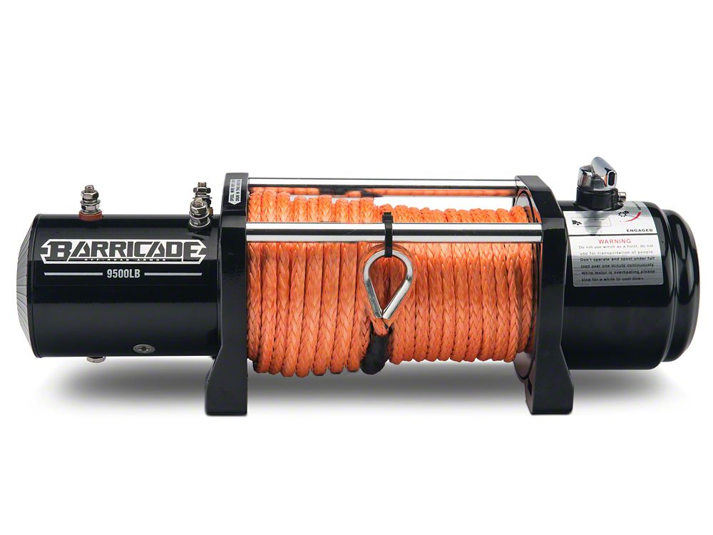 Barricade 9,500 lb. Winch with Synthetic Rope and Wireless Control (Universal; Some Adaptation May Be Required)