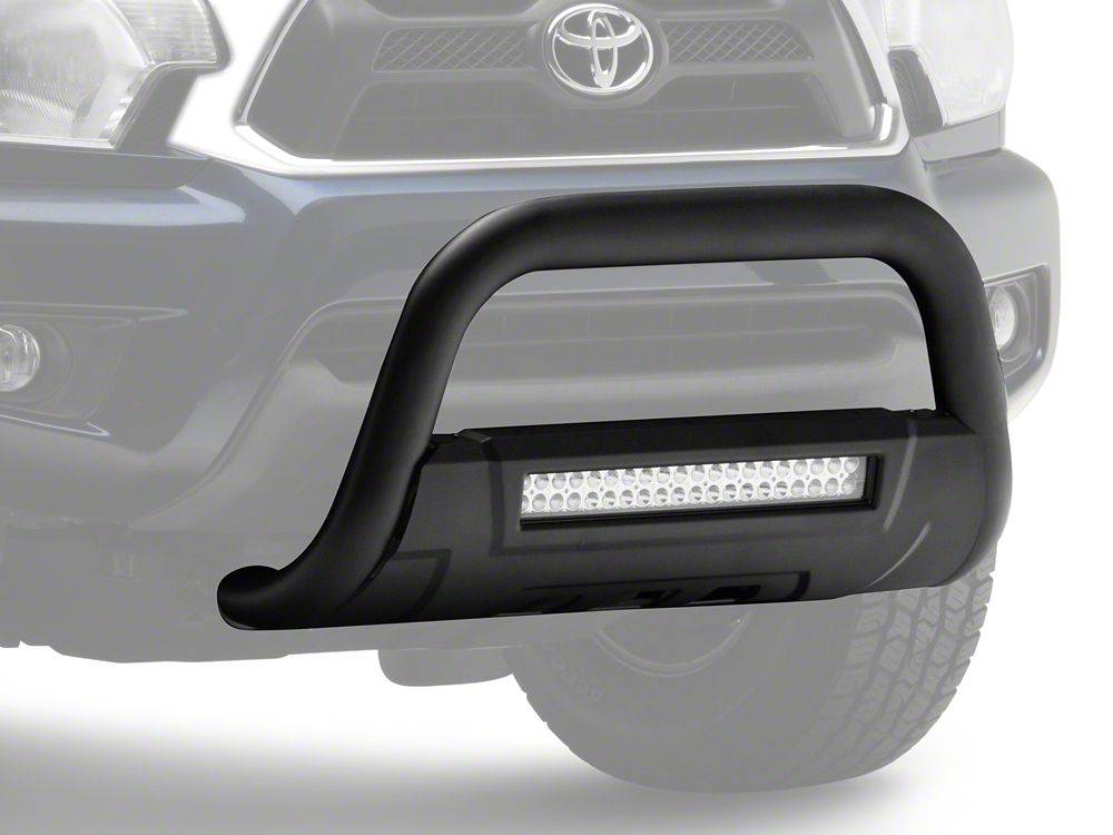 Barricade 3.50-Inch Bull Bar with Skid Plate and 20-Inch Dual Row LED Light Bar; Black (05-15 Tacoma)