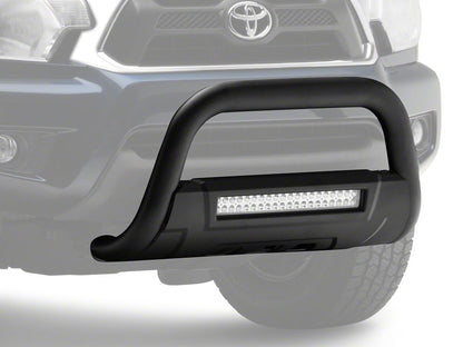 Barricade 3.50-Inch Bull Bar with Skid Plate and 20-Inch Dual Row LED Light Bar; Black (05-15 Tacoma)