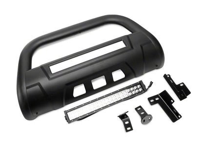 Barricade 3.50-Inch Bull Bar with Skid Plate and 20-Inch Dual Row LED Light Bar; Black (05-15 Tacoma)
