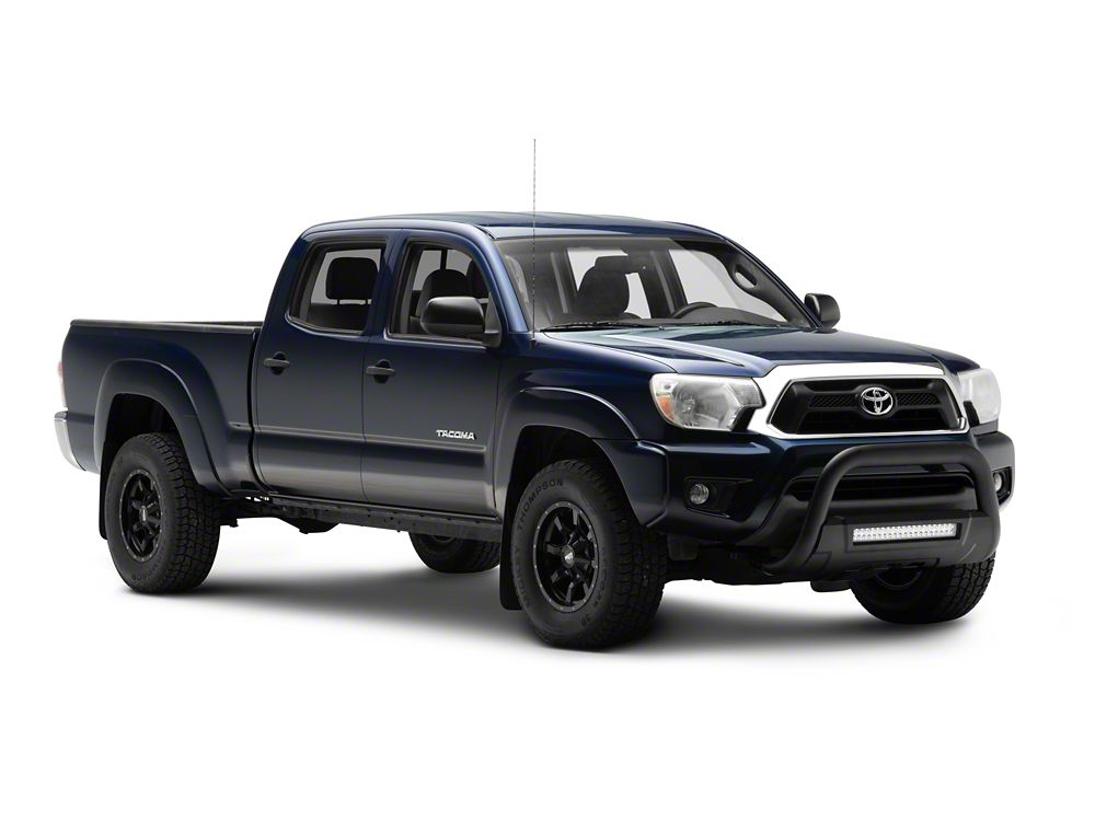 Barricade 3.50-Inch Bull Bar with Skid Plate and 20-Inch Dual Row LED Light Bar; Black (05-15 Tacoma)