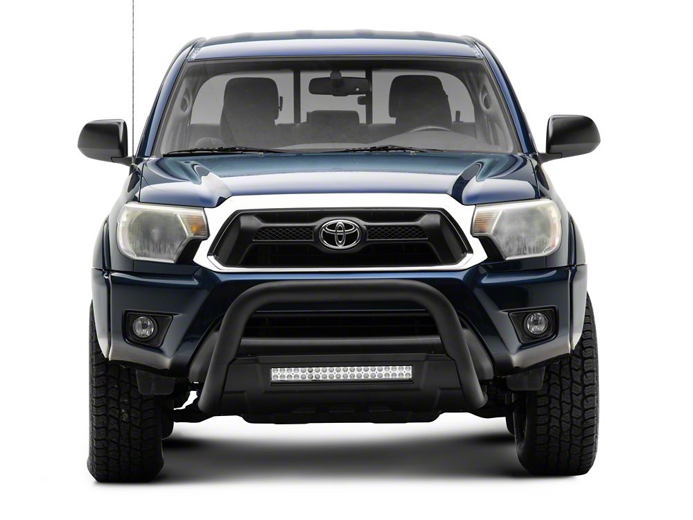 Barricade 3.50-Inch Bull Bar with Skid Plate and 20-Inch Dual Row LED Light Bar; Black (05-15 Tacoma)