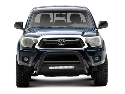 Barricade 3.50-Inch Bull Bar with Skid Plate and 20-Inch Dual Row LED Light Bar; Black (05-15 Tacoma)
