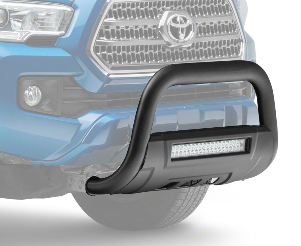 Barricade 3.50-Inch Bull Bar with Skid Plate and 20-Inch Dual Row LED Light Bar; Black (16-23 Tacoma)