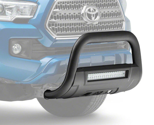 Barricade 3.50-Inch Bull Bar with Skid Plate and 20-Inch Dual Row LED Light Bar; Black (16-23 Tacoma)