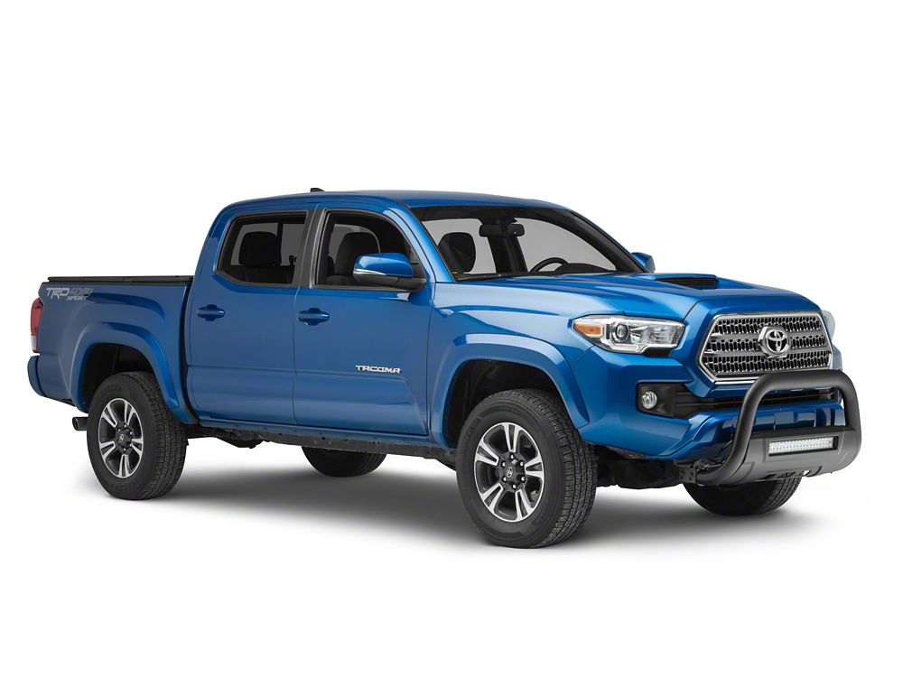 Barricade 3.50-Inch Bull Bar with Skid Plate and 20-Inch Dual Row LED Light Bar; Black (16-23 Tacoma)
