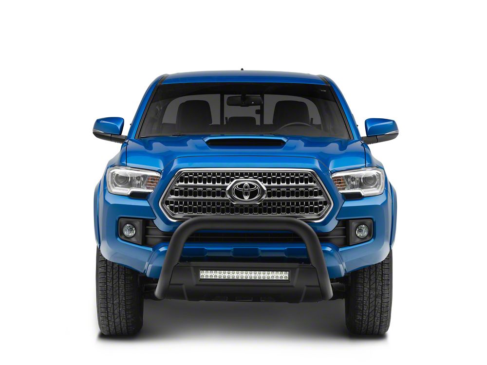 Barricade 3.50-Inch Bull Bar with Skid Plate and 20-Inch Dual Row LED Light Bar; Black (16-23 Tacoma)