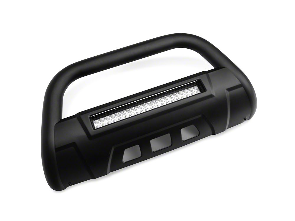 Barricade 3.50-Inch Bull Bar with Skid Plate and 20-Inch Dual Row LED Light Bar; Black (16-23 Tacoma)