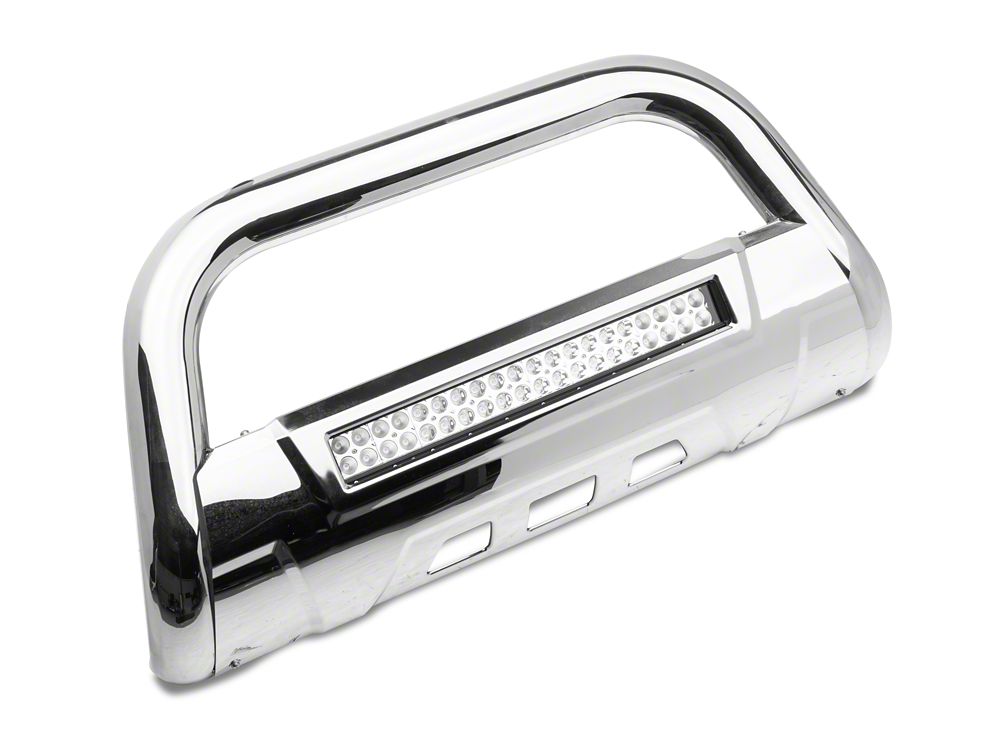 Barricade 3.50-Inch Bull Bar with Skid Plate and 20-Inch Dual Row LED Light Bar; Stainless Steel (16-23 Tacoma)