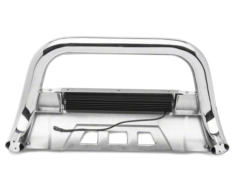 Barricade 3.50-Inch Bull Bar with Skid Plate and 20-Inch Dual Row LED Light Bar; Stainless Steel (16-23 Tacoma)