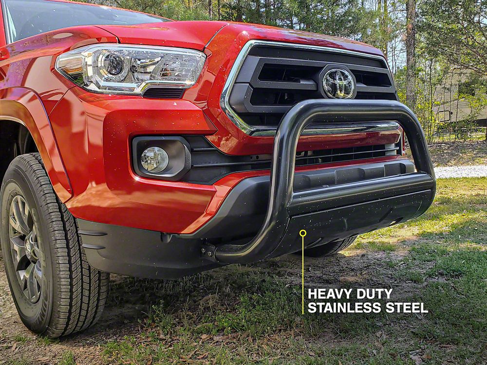 Barricade 3.50-Inch Oval Bull Bar with Skid Plate; Black (16-23 Tacoma)
