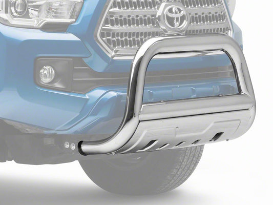 Barricade 3.50-Inch Oval Bull Bar with Skid Plate; Stainless Steel (16-23 Tacoma)
