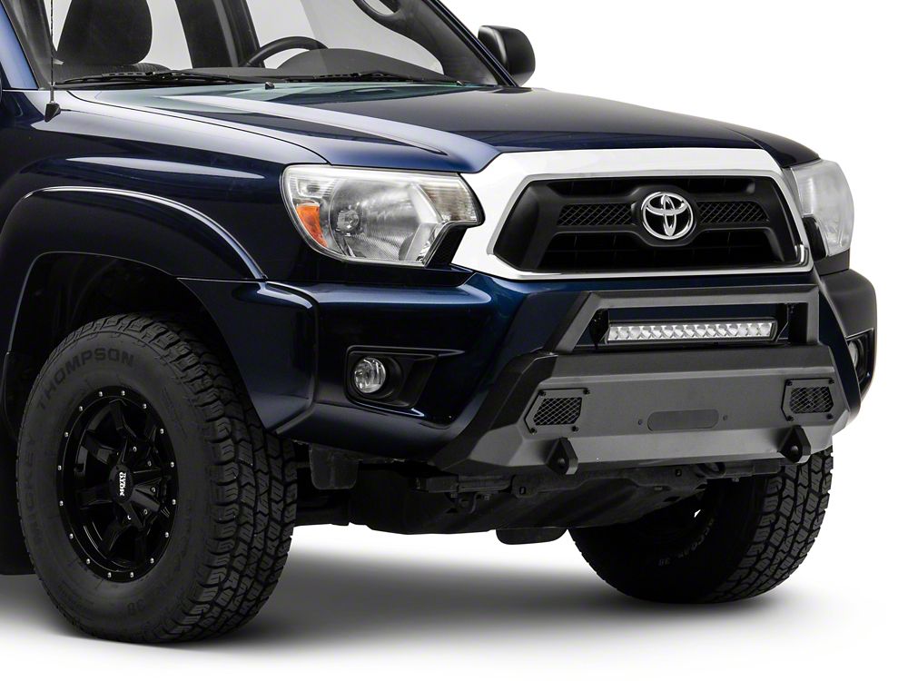 Barricade HD Stubby Front Bumper with Winch Mount and 20-Inch Single Row LED Light Bar (12-15 Tacoma)