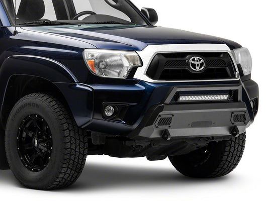 Barricade HD Stubby Front Bumper with Winch Mount and 20-Inch Single Row LED Light Bar (12-15 Tacoma)