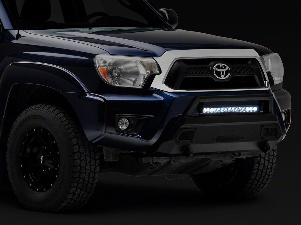 Barricade HD Stubby Front Bumper with Winch Mount and 20-Inch Single Row LED Light Bar (12-15 Tacoma)