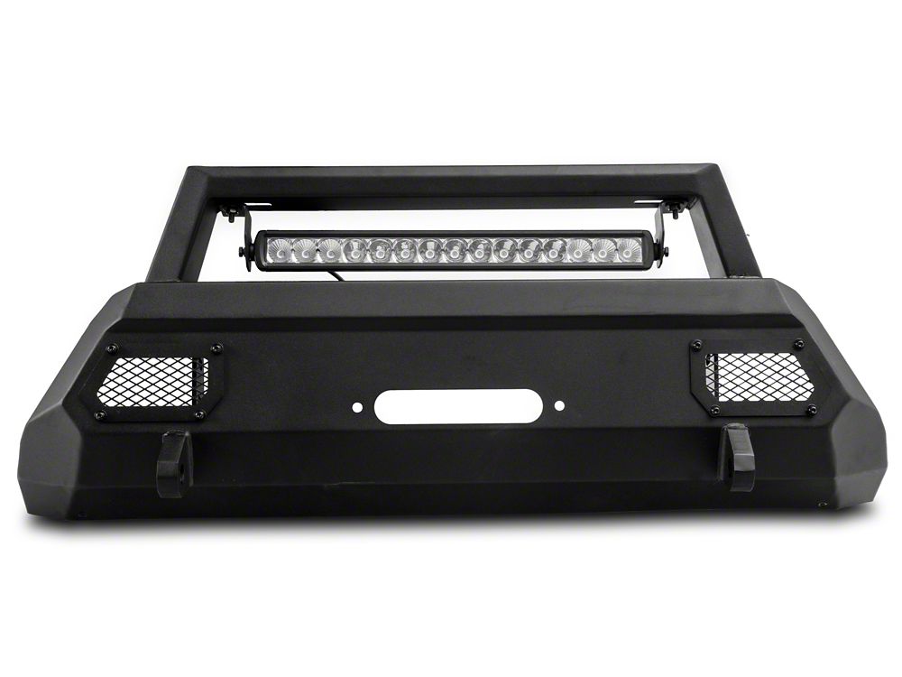 Barricade HD Stubby Front Bumper with Winch Mount and 20-Inch Single Row LED Light Bar (12-15 Tacoma)