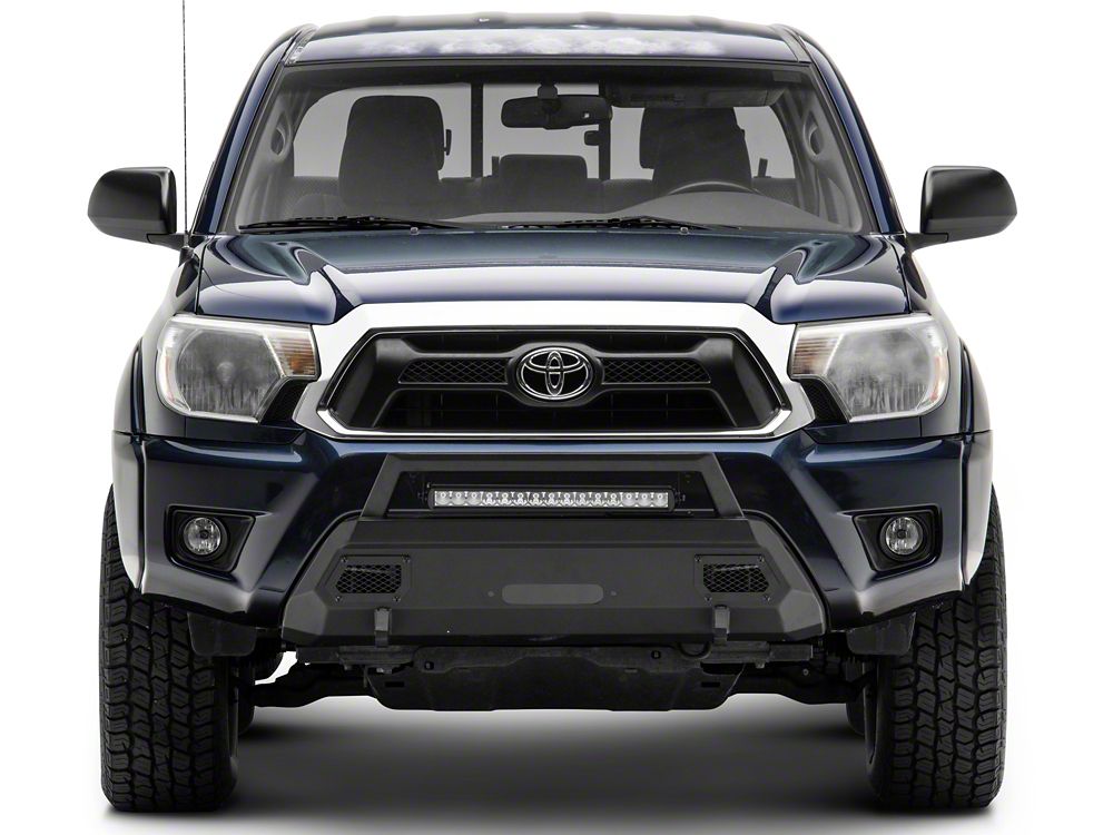 Barricade HD Stubby Front Bumper with Winch Mount and 20-Inch Single Row LED Light Bar (12-15 Tacoma)