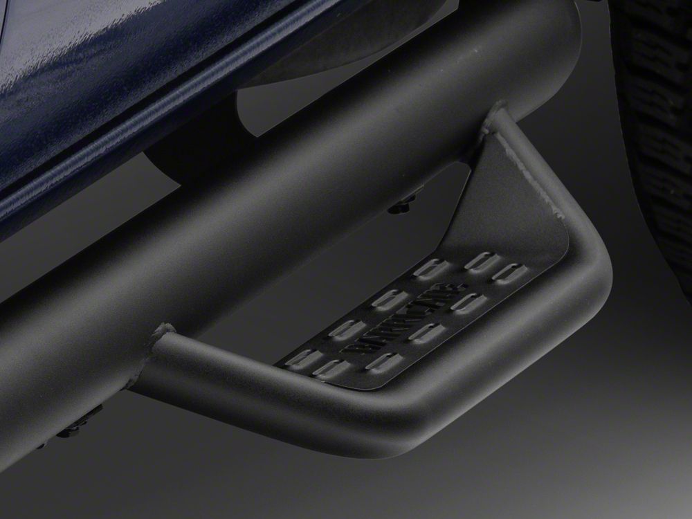 Barricade Tubular Drop Steps; Fine Textured Black Finish (24-25 Tacoma Double Cab)