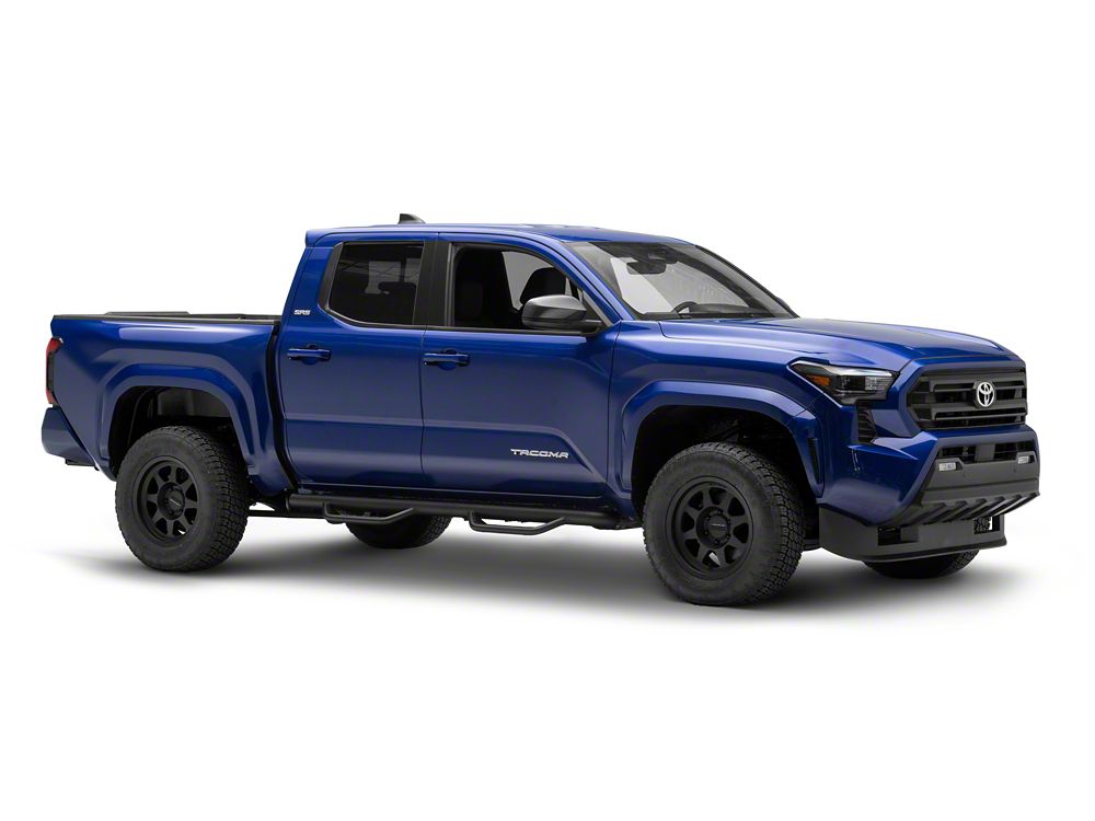 Barricade Tubular Drop Steps; Fine Textured Black Finish (24-25 Tacoma Double Cab)