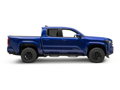 Barricade Tubular Drop Steps; Fine Textured Black Finish (24-25 Tacoma Double Cab)