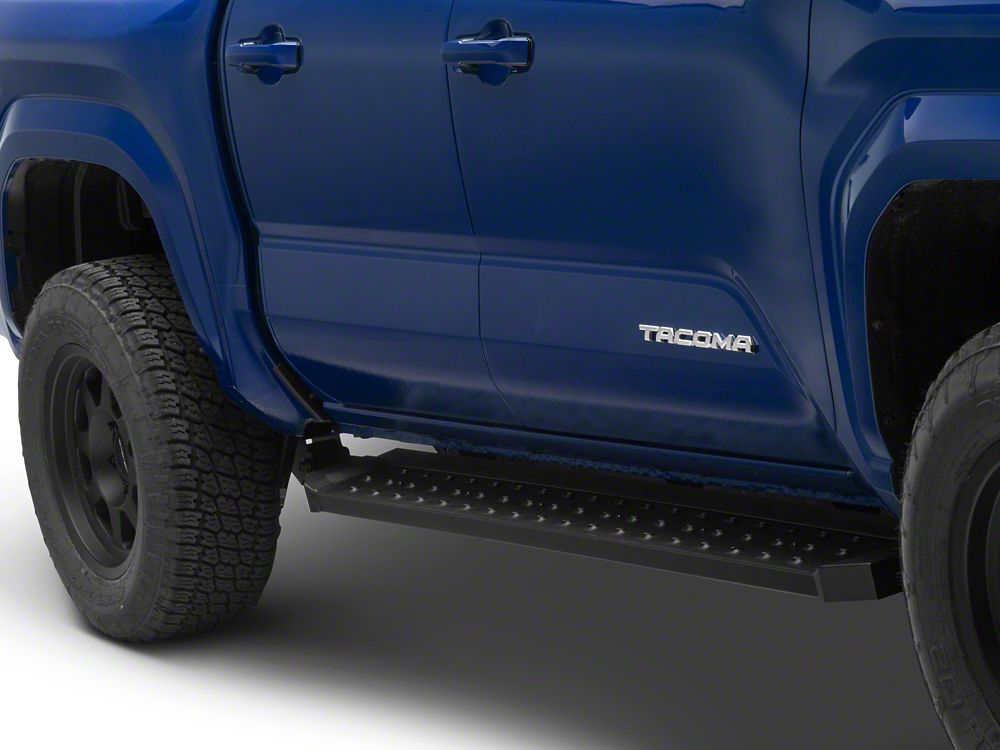 Barricade Rattler Steel Running Boards; Fine Texture Black (24-25 Tacoma Double Cab)