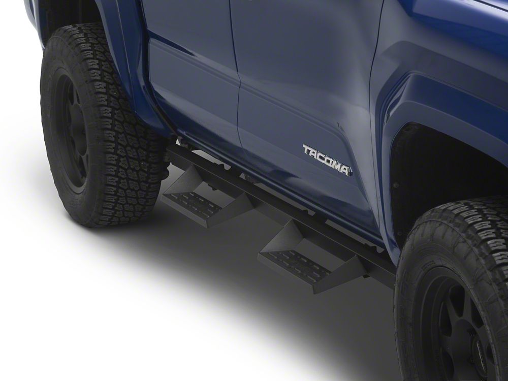 Barricade Canyon Drop Steps; Textured Black (24-25 Tacoma Double Cab)