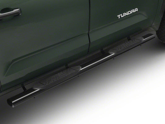 Barricade 5-Inch Oval Straight End Side Step Bars; Black (22-25 Tundra CrewMax)