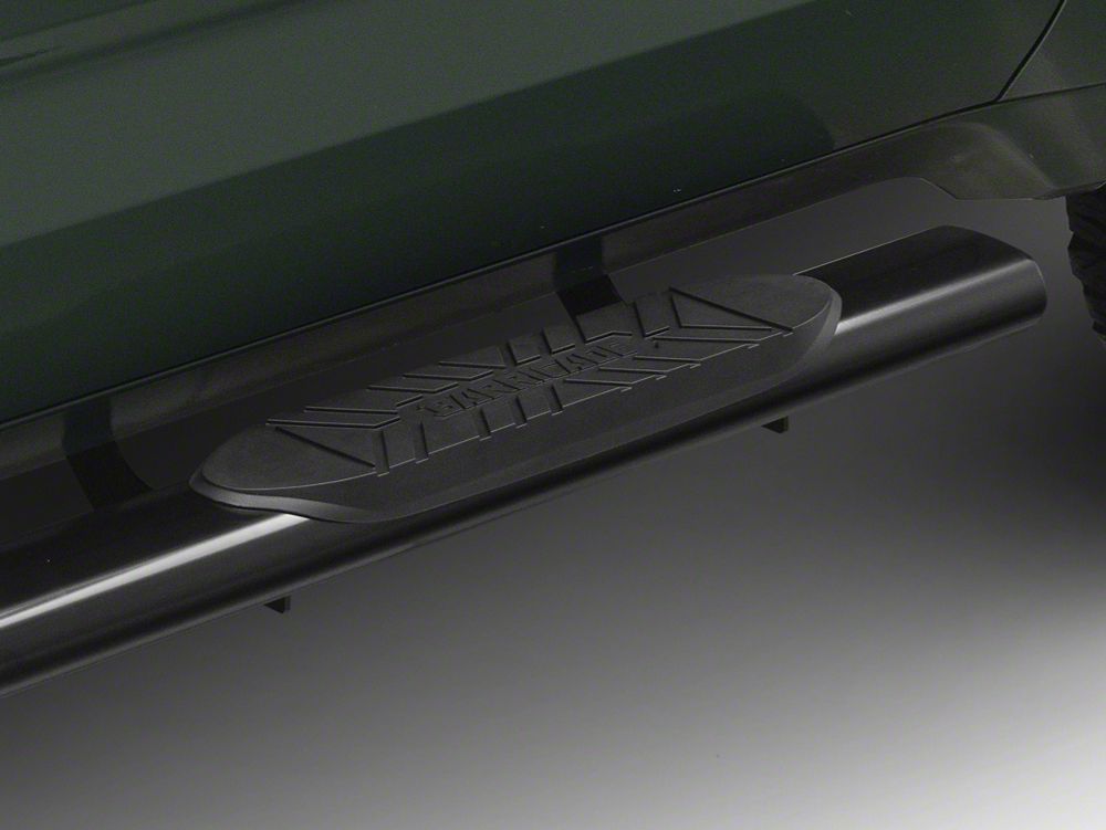 Barricade 5-Inch Oval Straight End Side Step Bars; Black (22-25 Tundra CrewMax)