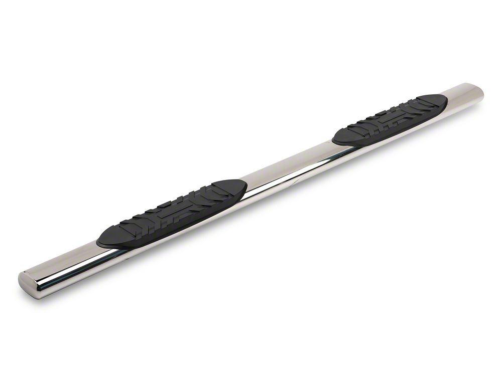Barricade 5-Inch Oval Straight End Side Step Bars; Stainless Steel (22-25 Tundra CrewMax)