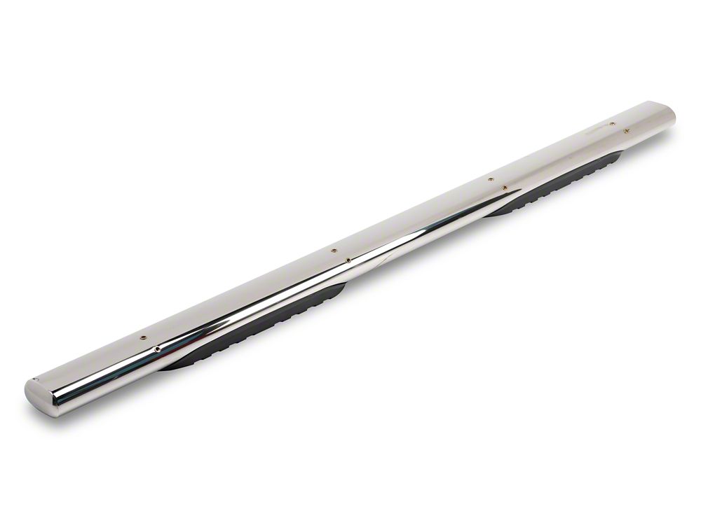 Barricade 5-Inch Oval Straight End Side Step Bars; Stainless Steel (22-25 Tundra CrewMax)