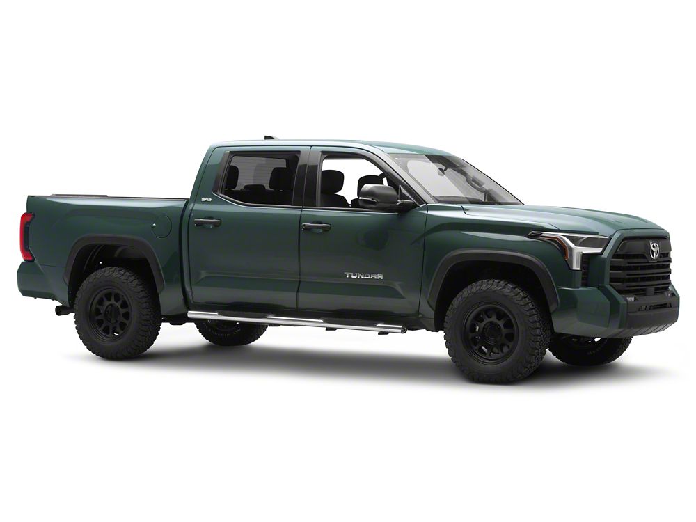 Barricade 5-Inch Oval Straight End Side Step Bars; Stainless Steel (22-25 Tundra CrewMax)
