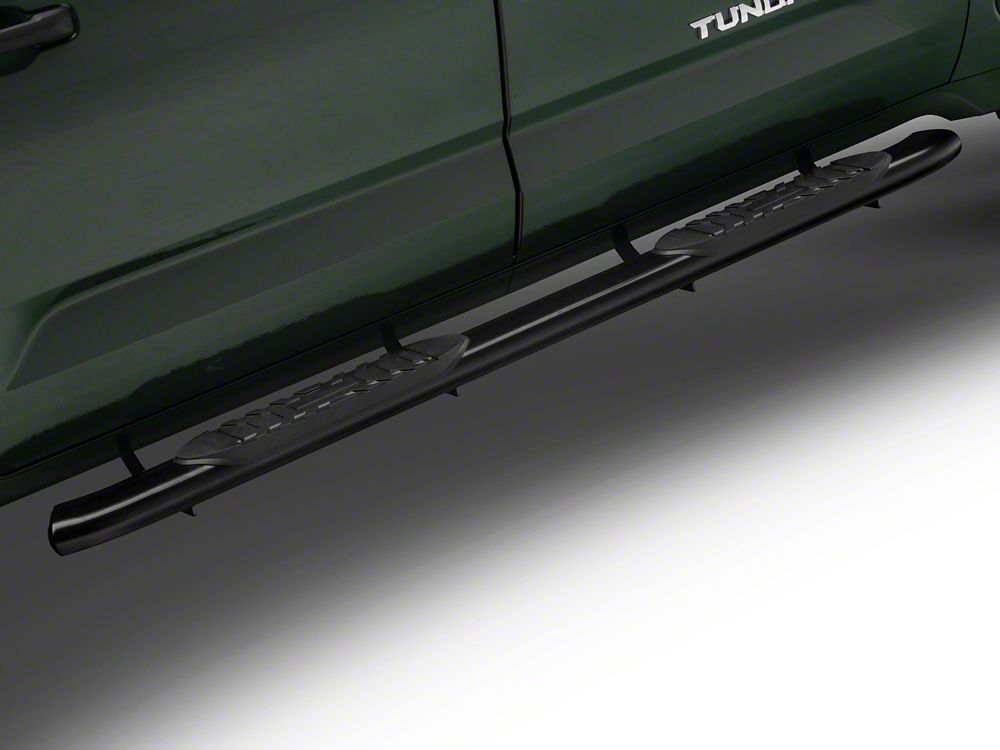 Barricade 5-Inch Oval Bent End Side Step Bars; Black (22-25 Tundra CrewMax)