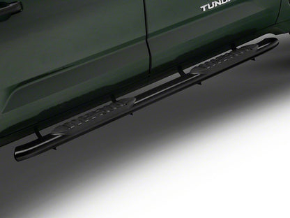 Barricade 5-Inch Oval Bent End Side Step Bars; Black (22-25 Tundra CrewMax)