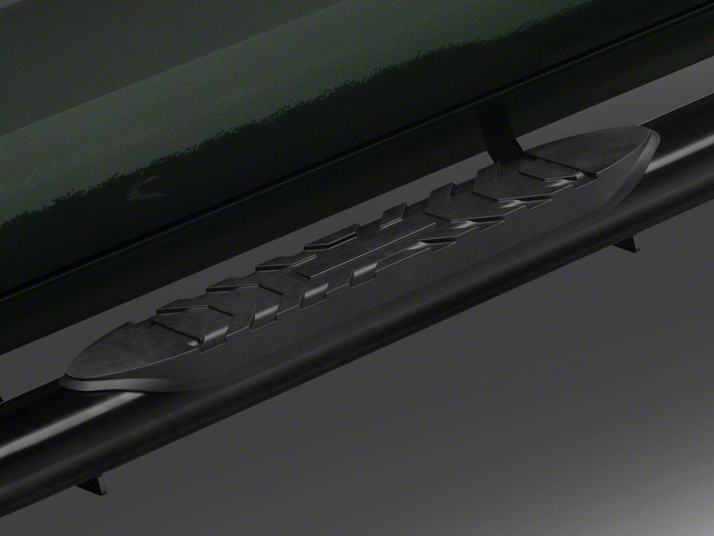 Barricade 5-Inch Oval Bent End Side Step Bars; Black (22-25 Tundra CrewMax)