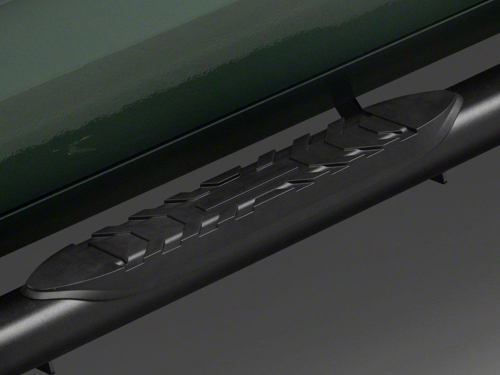 Barricade 5-Inch Oval Bent End Side Step Bars; Textured Black (22-25 Tundra CrewMax)