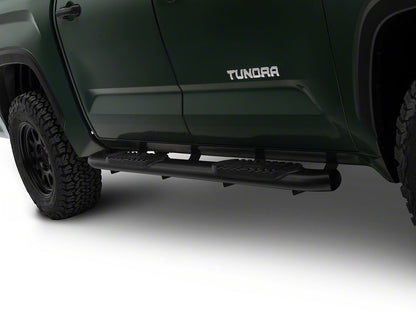 Barricade 5-Inch Oval Bent End Side Step Bars; Textured Black (22-25 Tundra CrewMax)