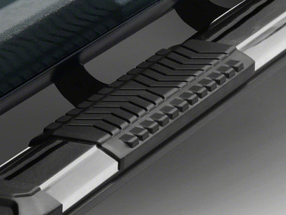 Barricade Saber 5-Inch Aluminum Side Step Bars; Stainless Cover Plates (22-25 Tundra CrewMax)
