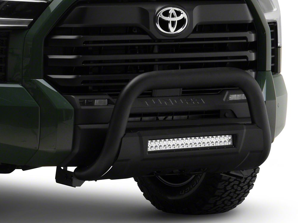 35 Inch Rally Bar Barricade 3.50-Inch Bull Bar with Formed Skid Plate and LED Light Bar ...